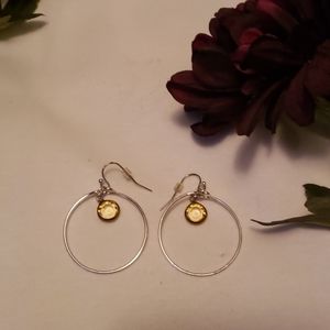 Anthropologie hoop gemstone earrings NWOT